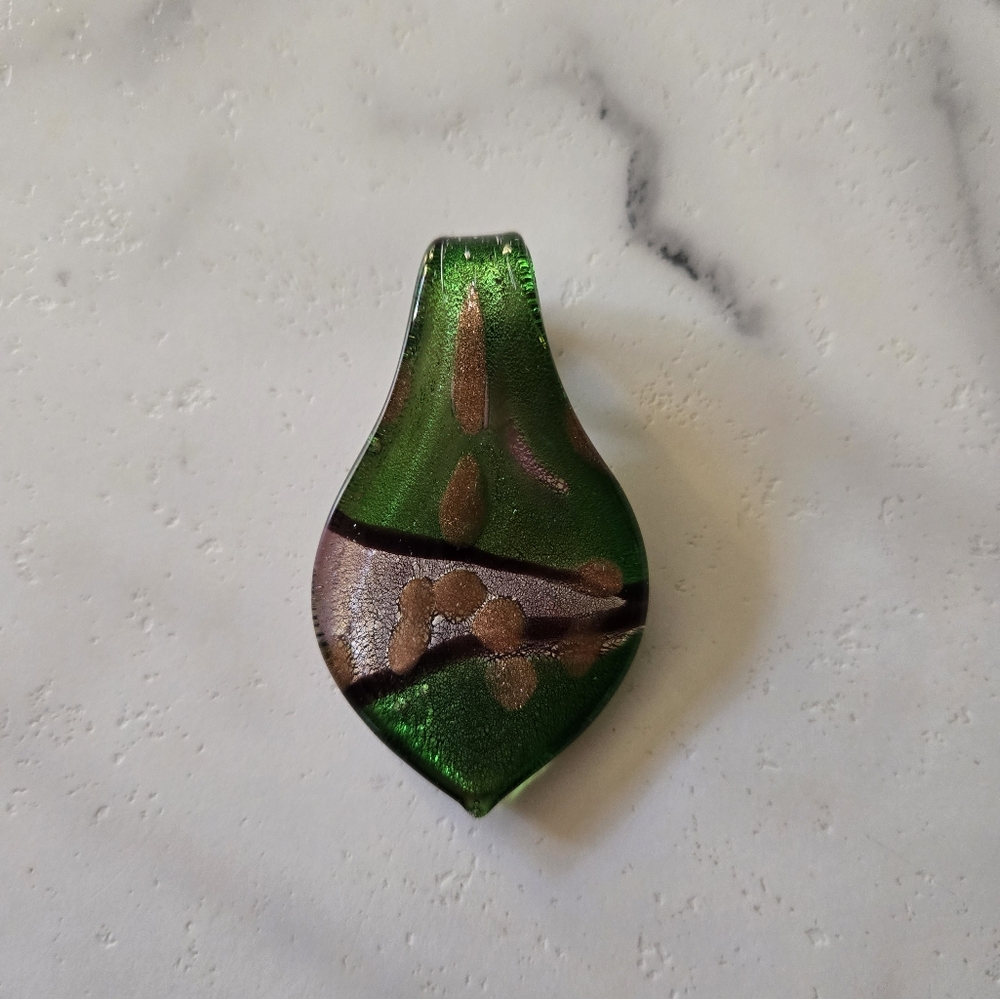 Handmade Art Glass Teardrop Pendant